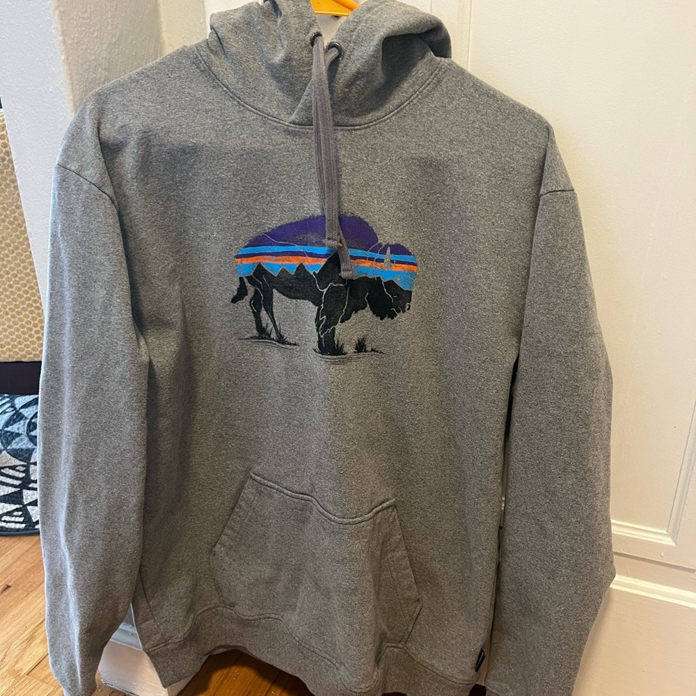 Patagonia mens large grey classic bison hoody
